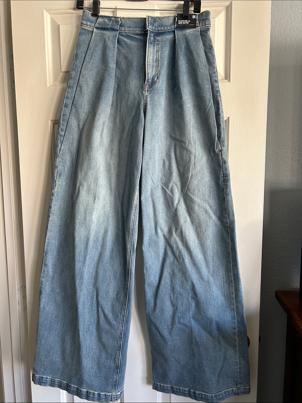 Express Light Blue Wide-Leg Flare Jeans